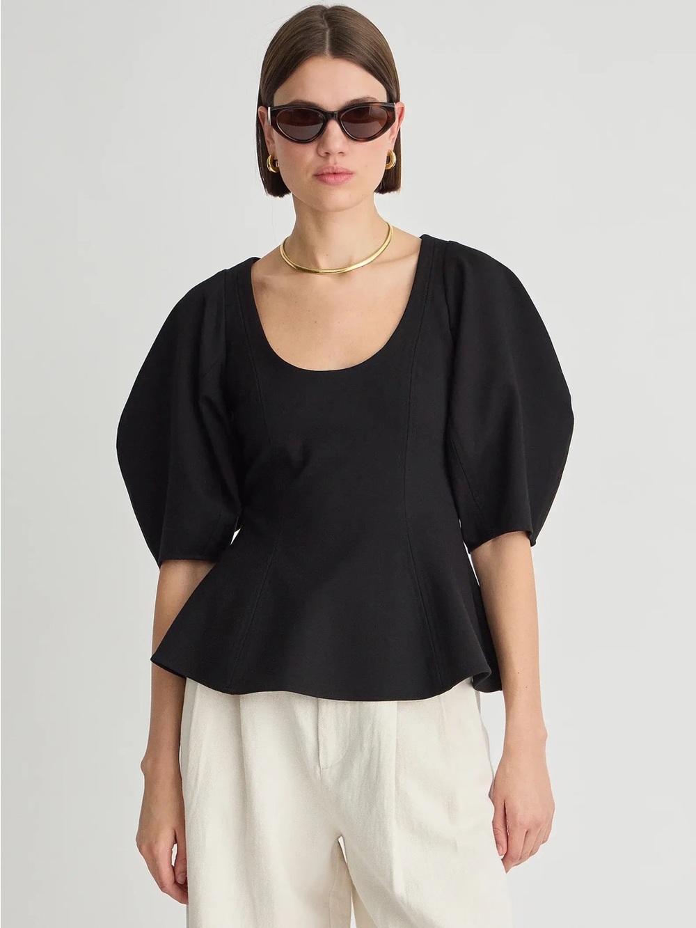 Apiece Apart Bebe Ponte Peplum Top - NWT